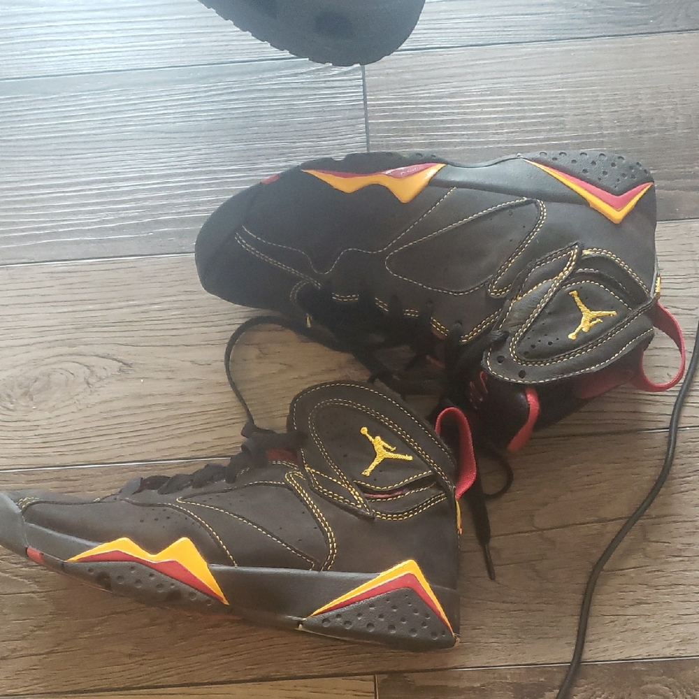 Jordan Yellow and Black High-Top Sneakers